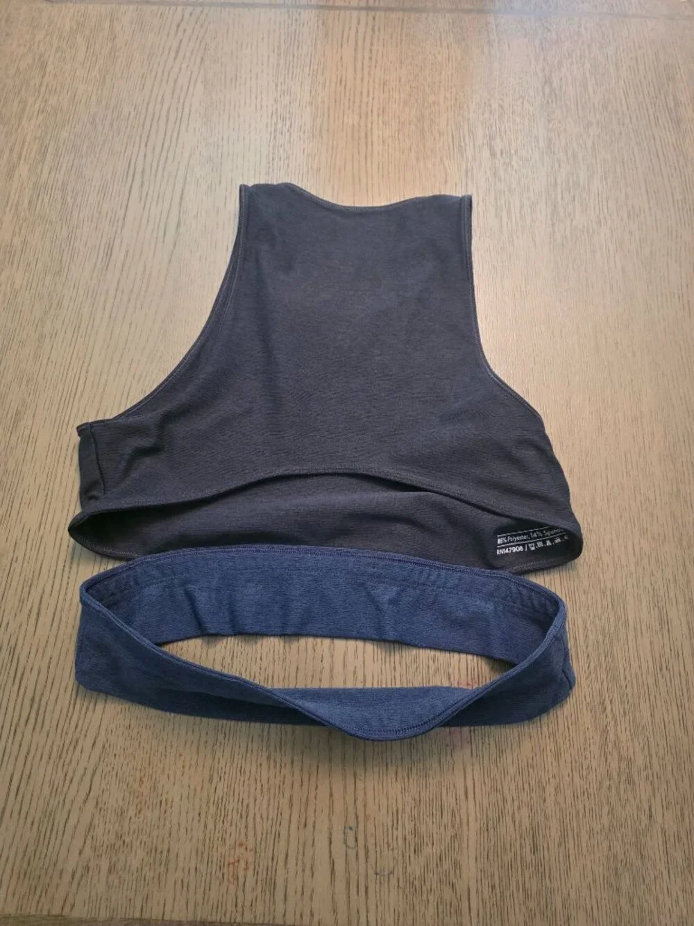 Outdoor Voices Slash Back Blue Colorblock Sports Bra L EUC